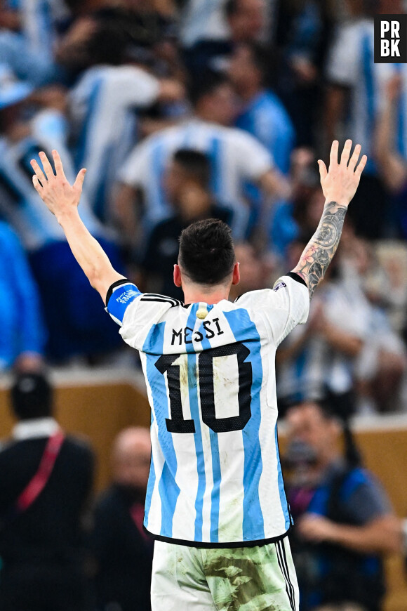 Lionel (Leo) Messi - Match "France - Argentine (3-3 - tab 2-4)" en finale de la Coupe du Monde 2022 au Qatar, le 18 décembre 2022. © Philippe Perusseau / Bestimage 