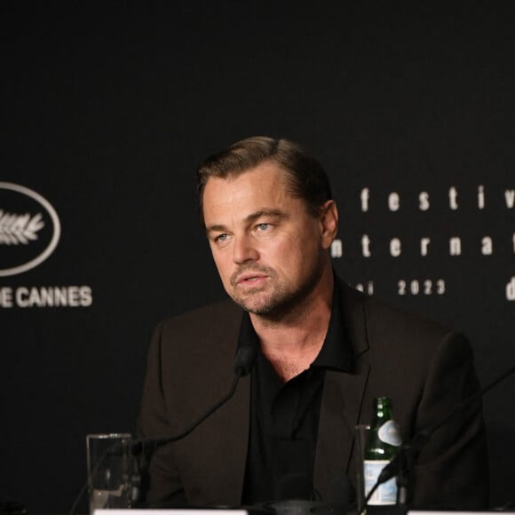 Leonardo Dicaprio à la conférence de presse du film Killers Of The Flower Moon" lors du 76ème Festival International du Film de Cannes le 21 mai 2023. © Pool / Bestimage 