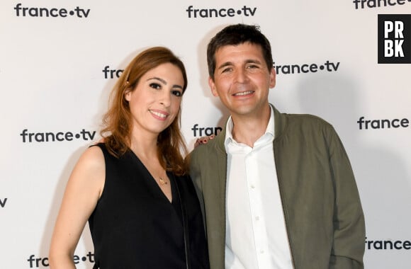 Léa Salamé et Thomas Sotto au photocall de la conférence de presse de France 2 au théâtre Marigny à Paris le 18 juin 2019 © Coadic Guirec / Bestimage