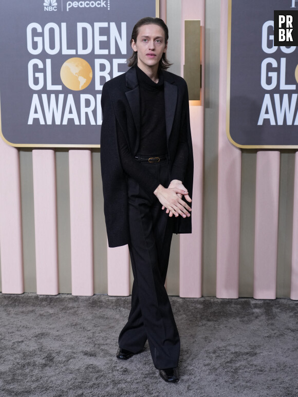 Percy Hynes White arrives at the 80th Annual Golden Globe Awards held at The Beverly Hilton on January 10, 2023 in Los Angeles, CA, USA Photo by Sthanlee B. Mirador/SPUS/ABACAPRESS.COM 