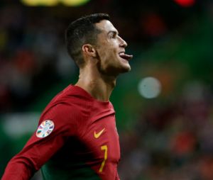 Cristiano Ronaldo lors du match des qualifications européennes entre le Portugal et le Liechtenstein, le 23 mars 2023. (Credit Image: © Valter Gouveia/Sport Press Photo via ZUMA Press)