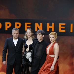 London, UNITED KINGDOM - Cast walk the 'charred' black carpet at tonight's premiere Pictured: Matt Damon, Emily Blunt, Cillian Murphy & Florence Pugh