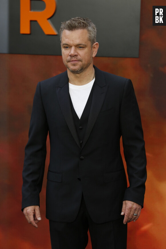 London, UNITED KINGDOM - Cast walk the 'charred' black carpet at tonight's premiere Pictured: Matt Damon