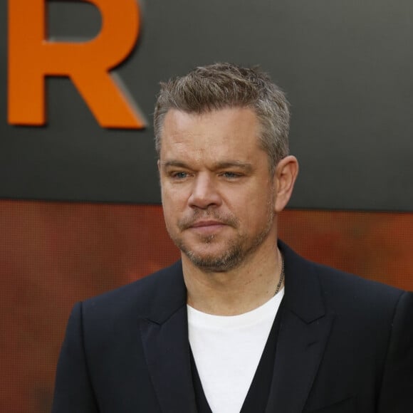 London, UNITED KINGDOM - Cast walk the 'charred' black carpet at tonight's premiere Pictured: Matt Damon