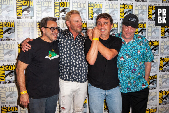 San Diego, CA - The Sharknado Press Room during San Diego Comic Con in San Diego, CA. Pictured: David Rimawi, Ian Ziering, Anthony C. Ferrante and David Michael