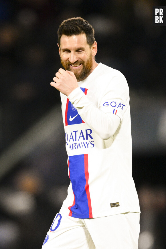 Lionel Leo Messi (PSG) - Match de football Ligue 1 Uber Eats Angers Vs PSG (Paris Saint-Germain) 0-2 à Angers le 21 avril 2023. © JB Autissier / Panoramic / Bestimage  Football - League 1 Uber Eats - Angers Vs PSG (0-2) in Angers on 21/04/2023