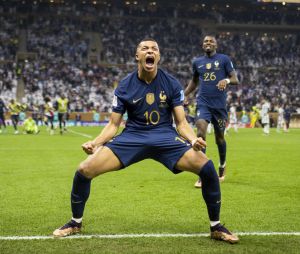 Kylian Mbappé - Match "France - Argentine (3-3 - tab 2-4)" en finale de la Coupe du Monde 2022 au Qatar, le 18 décembre 2022.