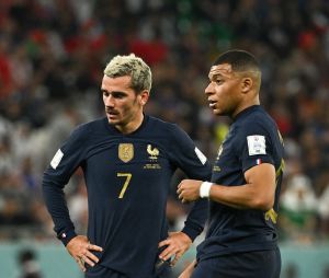 Antoine Griezmann of France and Kylian Mbappe of France during Tunisia v France match of the Fifa World Cup Qatar 2022 Education City Stadium in Doha, Qatar on November 30, 2022. Photo by Laurent Zabulon/ABACAPRESS.COM