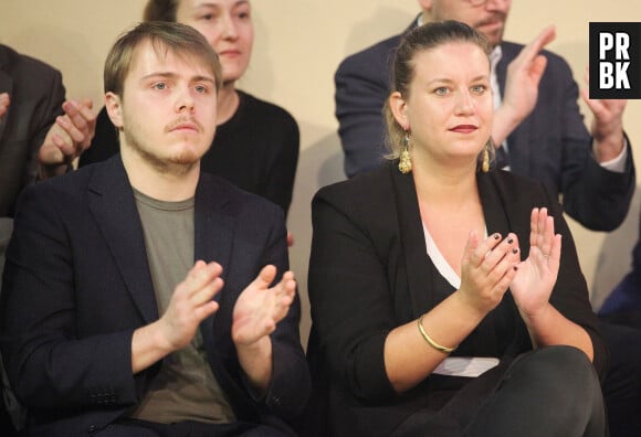 Meeting de la Nupes sur les retraites en presence de Louis Boyard et Mathilde Panot au Gymnase Japy le 17 janvier 2023.