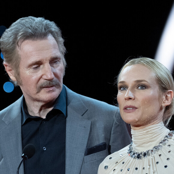 Diane Kriger, Liam Neeson 70th SSIFF closing ceremony. San Sebastián September 24, 2022 à la première de "Marlowe" au 70ème Festival du Film de Saint-Sébastien, le 24 septembre 2022.  Celebrities at premiere of "Marlowe"during the 70th San Sebastian Film Festival. September 24th, 2022. 