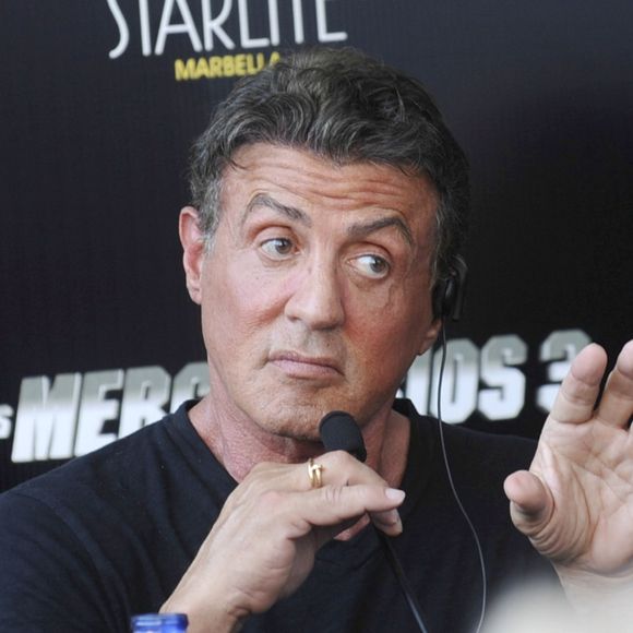 Sylvester Stallone - L'équipe du film "Expendables 3" lors d'un photocall et une conférence de presse à Marbella, le 5 août 2014. 