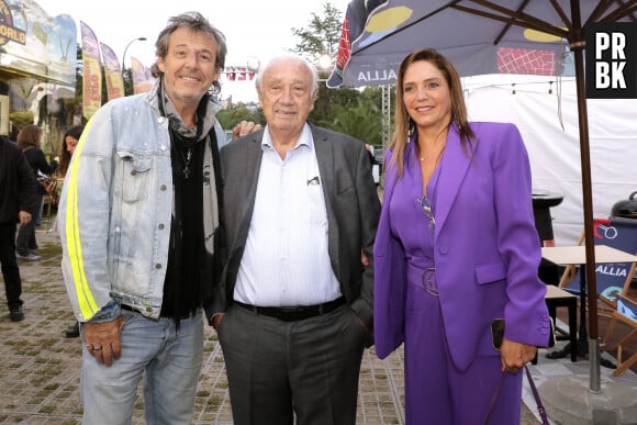 Semi-exclusif - Jean-Luc Reichmann, Singrid Campion et Marcel Campion lors de l'ouverture de la Fête à Neuneu 2023, la fête foraine du bois de boulogne célèbre ses 40 ans, à Paris, France, le 1er septembre 2023. © Cédric Perrin/Bestimage