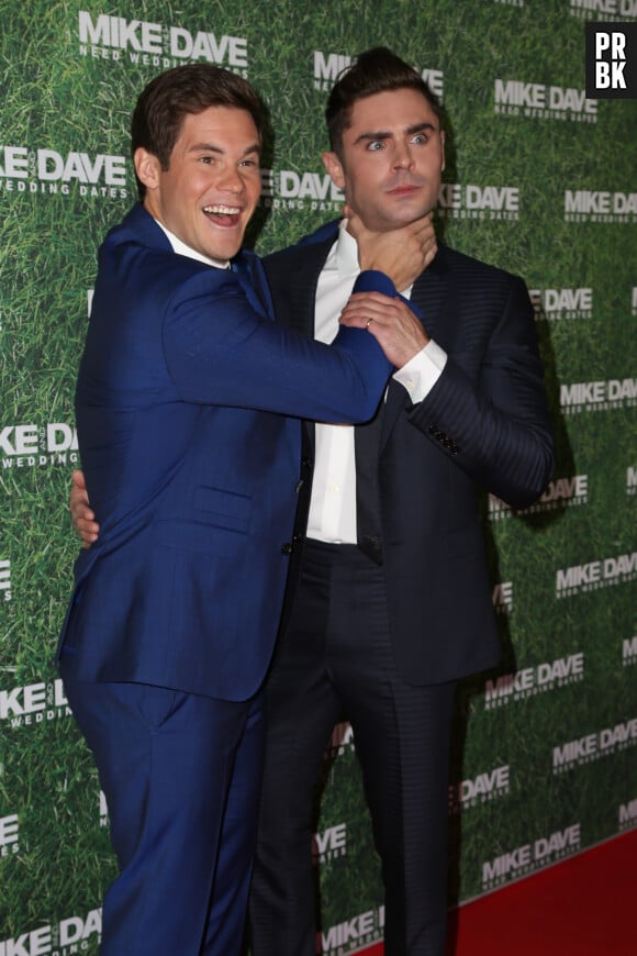 Zac Efron et Adam Levine à la première de "Mike and Dave Need Wedding Dates" à Sydney le 6 juillet 2016.