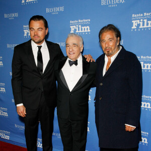 Info - Martin Scorsese fête ses 80 ans le 17 novembre - Info - Al Pacino fête ses 80 ans le 25 avril - Leonardo DiCaprio, Martin Scorsese et Al Pacino - Les célébrités assistent à la remise du prix K. Douglas Award remis à M. Scorsese pour l'ensemble de sa carrière lors du festival du film de Santa Barbara, le 14 novembre 2019.