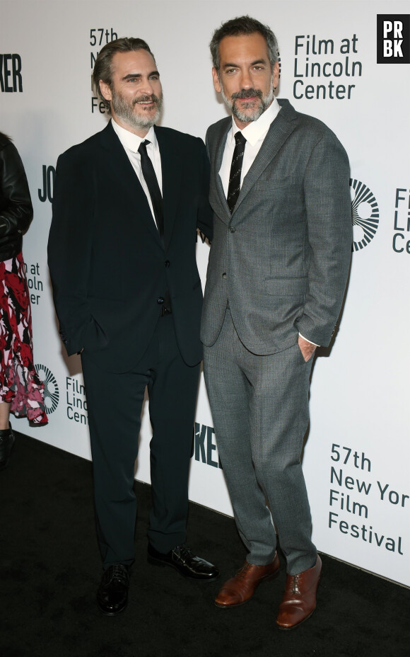 Joaquin Phoenix, Todd Phillips à la projection du film Joker lors du 57ème Festival du Film au Alice Tully Hall à New York, le 2 octobre 2019