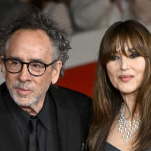 Film director Tim Burton and actress Monica Bellucci attend the red carpet of the film 'Diabolik chi sei' during the 18th Rome Film Festival at Auditorium Parco Della Musica on October 19th, 2023 in Rome, Italy. © Inside / Panoramic / Bestimage 