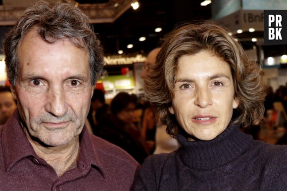 Jean-Jacques Bourdin et sa femme Anne Nivat - 38ème salon du livre de Paris à la Porte de Versailles, Paris le 17 mars 2018. © Cédric Perrin/Bestimage