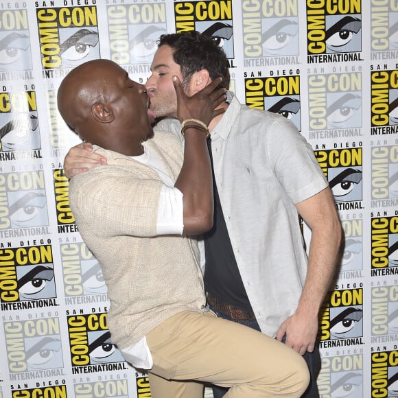 D.B. Woodside et Tom Ellis - Photocall de la série 'Lucifer' au Comic-Con de San Diego le 23 juillet 2016.