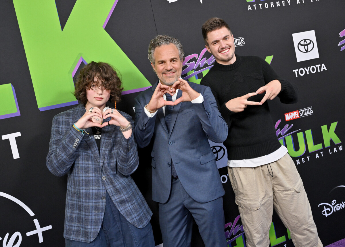 Photo : Bella Noche Ruffalo, Mark Ruffalo, et Keen Ruffalo au photocall