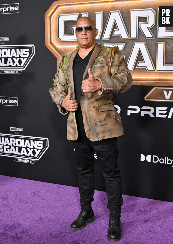 Vin Diesel à la première du film "Les Gardiens de la Galaxie 3" à Los Angeles, le 27 avril 2023.