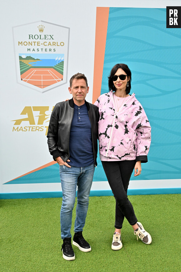 Daniel Riolo et sa compagne Géraldine Maillet - Célébrités en tribune lors du tournoi Rolex Monte Carlo Masters 2023 à Roquebrune-Cap-Martin le 15 avril 2023. © Bruno Bebert/Bestimage
