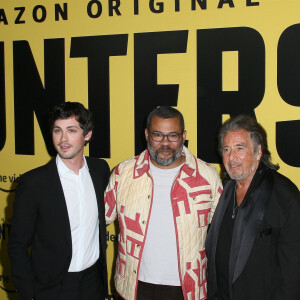 Jordan Peele, Al Pacino, Logan Lerman - Première de "Hunters" dans le quartier de Hollywood à Los Angeles, le 19 février 2020.
