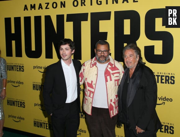 Jordan Peele, Al Pacino, Logan Lerman - Première de "Hunters" dans le quartier de Hollywood à Los Angeles, le 19 février 2020.