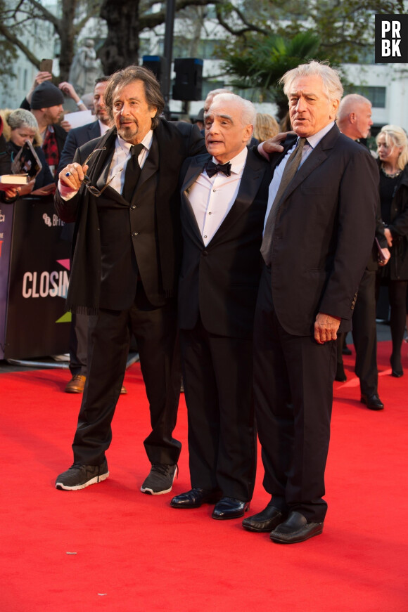 Al Pacino, Martin Scorsese, Robert De Niro à la première du film "The Irishman" lors de la clôture du 63ème Festival International du Film de Londres (BFI), le 13 octobre 2019.