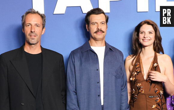 Tristan Séguéla, Laurent Lafitte et Joséphine Japy - Avant-première Netflix de la série "Tapie" à l’UGC Normandie Paris le 11 septembre 2023. © Coadic Guirec/Bestimage