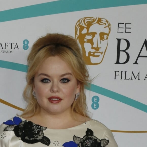 Nicola Coughlan au photocall de la 76ème cérémonie des British Academy Film Awards (BAFTA) au Royal Albert Hall à Londres, le 19 février 2023.