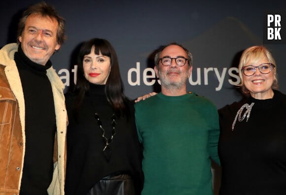 Jean-Luc Reichmann (Président du jury Jeunesse), Mathilda May (Présidente du jury Fiction), Bruno Solo (Président du jury Documentaire) et Laurence Boccolini (Présidente du jury Flux) - Les membres des jurys à la soirée d'inauguration de la 25ème Edition du Festival TV de Luchon. Le 1er février 2023 © Patrick Bernard / Bestimage