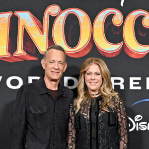 Tom Hanks et sa femme Rita Wilson au photocall de la première mondiale du film Pinocchio (Disney) au Walt Disney Studios à Burbank le 7 septembre 2022.