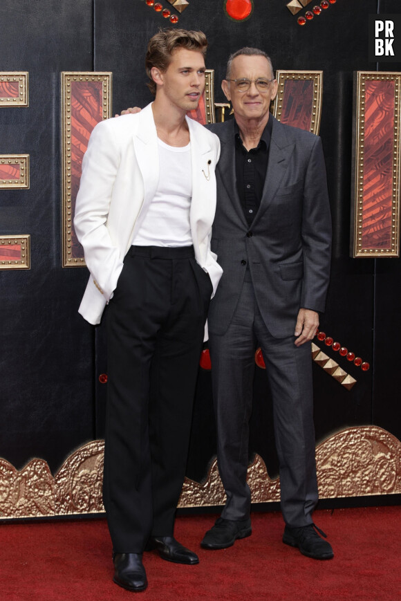 Austin Butler et Tom Hanks à la première du film "Elvis" à Londres, le 31 mai 2022.