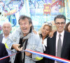 Jean-Luc Reichmann, Caroline Margeridon, Singrid Campion, Marcel Campion et le maire du 16ème arrondissement, Francis Szpiner lors de l'ouverture de la Fête à Neuneu 2023 © Cédric Perrin/Bestimage