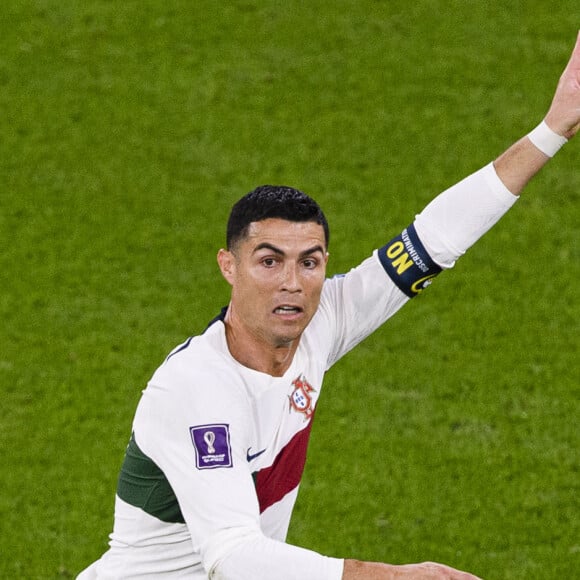 Les larmes de Cristiano Ronaldo après la défaite de l'équipe du Portugal face au Maroc (1-0) en quarts de finale de la Coupe du Monde 2022 au Qatar © Marcio Machado/Sport Press Photo via ZUMA Press