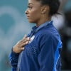 Simone Biles - Célébrités assistent aux épreuves de gymnastique lors des Jeux Olympiques de Paris2024 (JO) le 3 aout 2024. © Perusseau-Jacovides-Bestimage