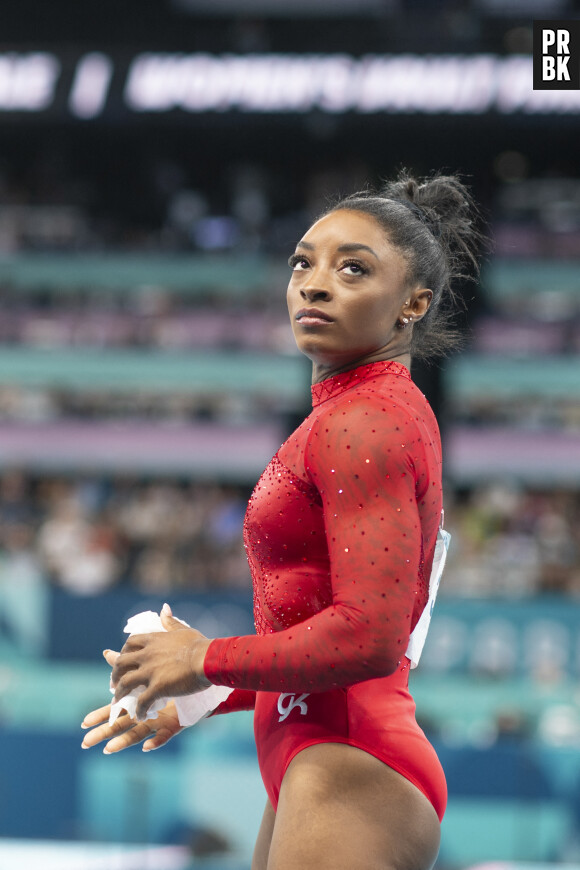 Athlète Simone Biles - Célébrités assistent aux épreuves de gymnastique lors des Jeux Olympiques de Paris 2024 (JO) le 3 aout 2024. © Perusseau-Jacovides-Bestimage