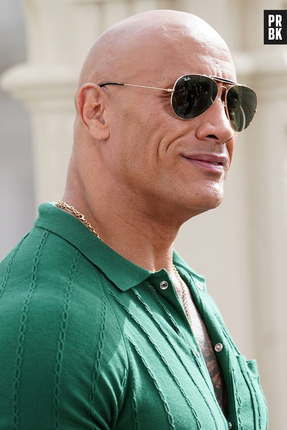 Dwayne "The Rock" Johnson au photocall du film "Adam Black" à Madrid.