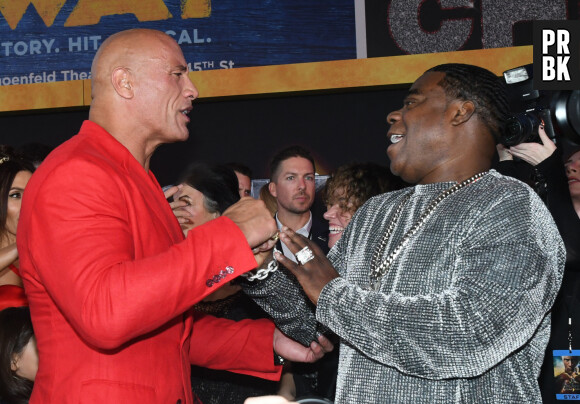 Dwayne (The Rock) Johnson et Tracy Morgan à la première du film "Black Adam" à New York.