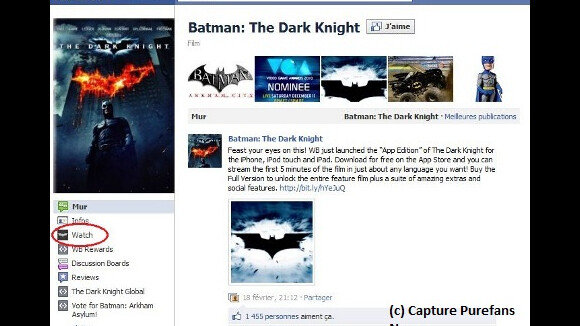 Facebook ... Et maintenant des locations de films