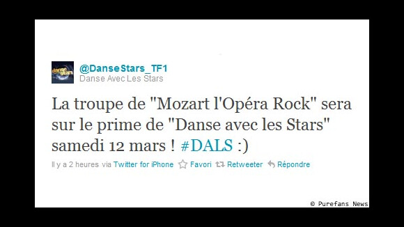 Danse avec les stars ... Mozart l'Opéra Rock sur le prime samedi