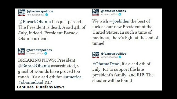Barack Obama mort ... sur le Twitter de Fox News