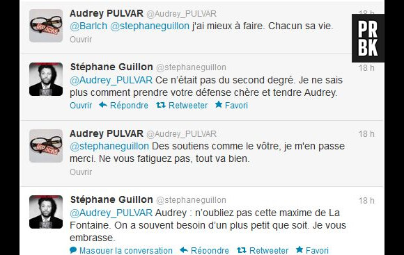Tweetclash entre Audrey Pulvar et Stéphane Guillon !