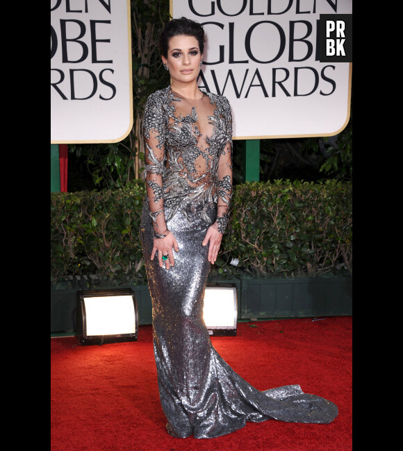 Lea Michele dans une sublime robe métal pour les Golden Globes