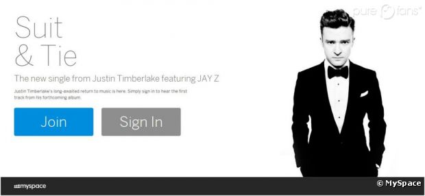 Justin Timberlake fait la Une de la nouvelle interface MySpace