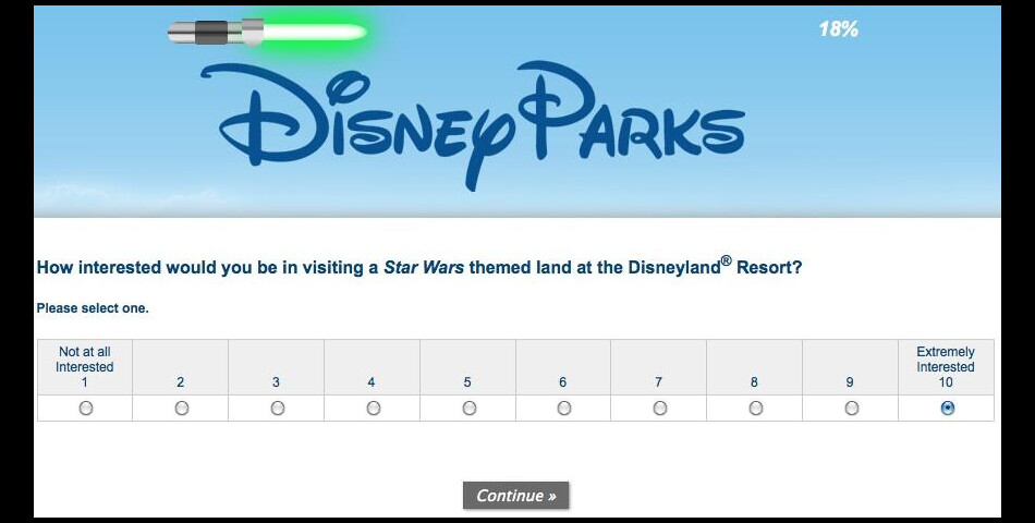 Le sondage de Disney pour un parc d&#039;attraction Star Wars