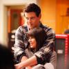 Lea Michele et Cory Monteith dans un épisode de Glee