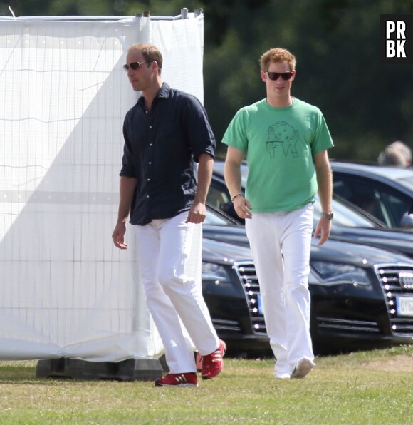 Le Prince William et le Prince Harry se retrouvent pour un match de polo, le 3 août 2013 à Ascot