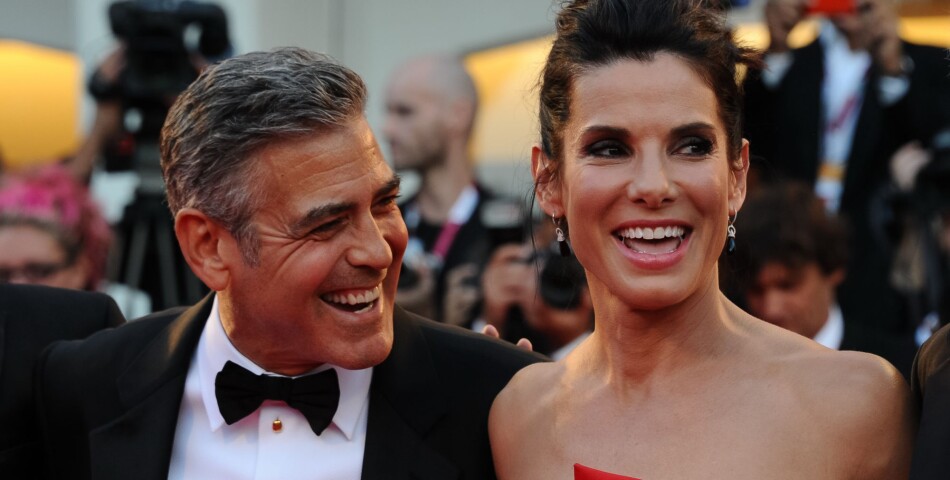 Sandra Bullock et George Clooney complices à la Mostra de Venise le 28 août 2013.
