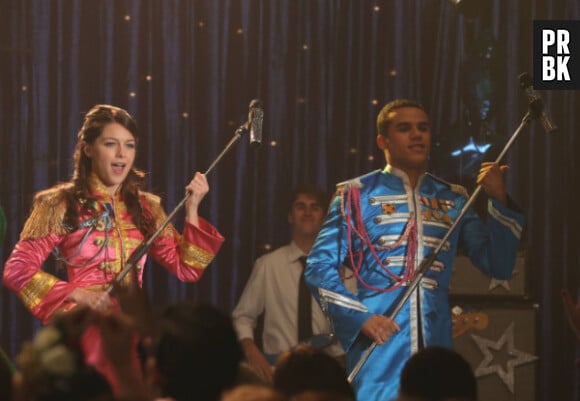 Glee saison 5, épisode 2 : Melissa Benoist et Jacob Artist en Beatles